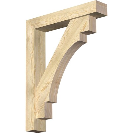 Ekena Millwork Merced Block Rough Sawn Bracket w/ Offset Brace, Douglas Fir, 6"W x 32"D x 40"H BKT0604X32X40MRC05RDF